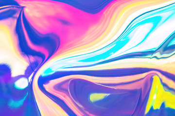 Blurred texture in violet, pink and mint colors. Abstract trendy holographic background in 80s style. Synthwave. Vaporwave style. Retrowave, retro futurism, webpunk