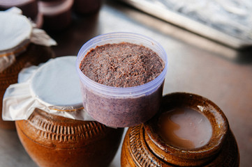 Thai shrimp paste or Kapi, made from salted shrimp. Local food ingredient of Thailand