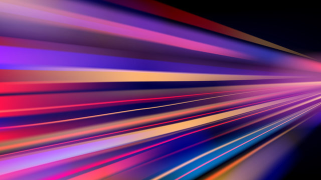 Colorful light trails with motion effect, long exposure or slow shutter picture . vector image .