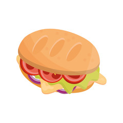 sandwich menu fresh fast food flat style icon