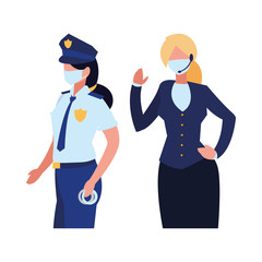 professional women wearing face mask