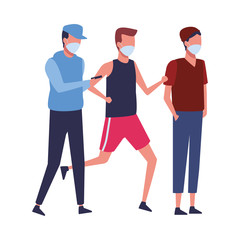 men using face masks for covid19