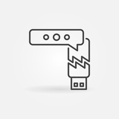 USB Drive Virus vector outline concept icon or design element