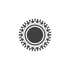Round carpet vector icon. filled flat sign for mobile concept and web design. Decorative, circle rug glyph icon. Symbol, logo illustration. Vector graphics