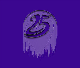 Fototapeta premium 25th Typography Vector Design. Pattern for cover design, banner, poster, greeting, gift card, decoration.