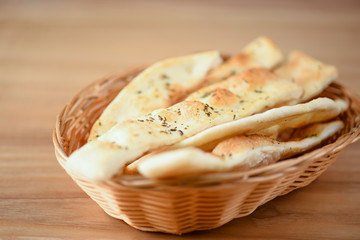Bread sticks with spices. Selective focus. Italian cuisine, Italian dish, snack.