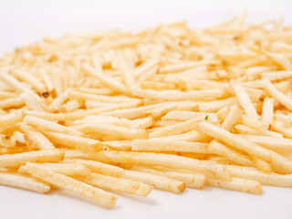 background of golden potato chips for beer