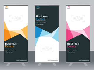 Business banner roll up set,standee banner template,Modern banner.