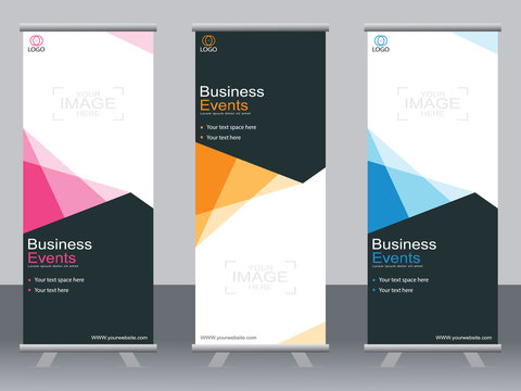 Business banner roll up set,standee banner template,Modern banner.