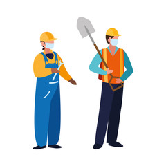 professional men wearing face mask