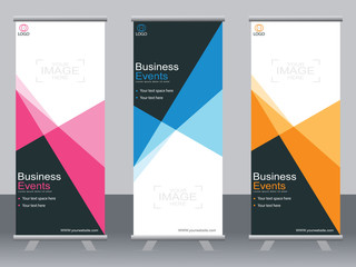 Business banner roll up set,standee banner template,Modern banner.