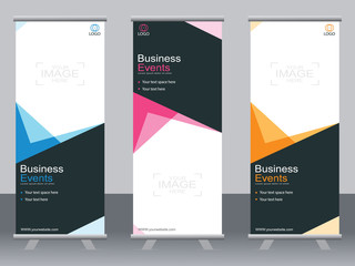 Business banner roll up set,standee banner template,Modern banner.