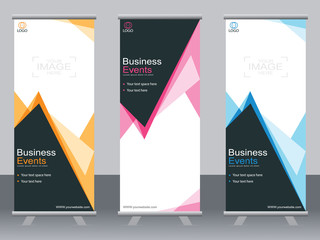 Business banner roll up set,standee banner template,Modern banner.