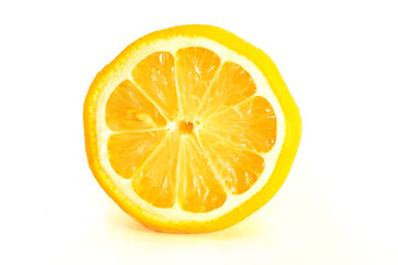 Half of a lemon isolated on white background