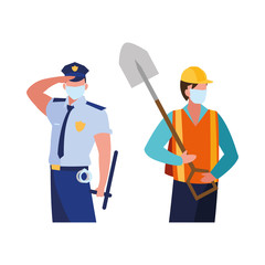 professional men wearing face mask