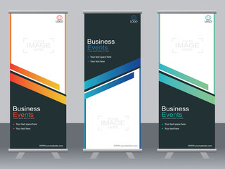 Business banner roll up set,standee banner template,Modern banner.