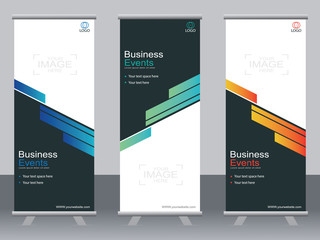 Business banner roll up set,standee banner template,Modern banner.