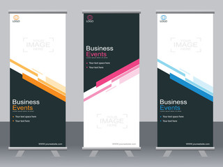 Business banner roll up set,standee banner template,Modern banner.
