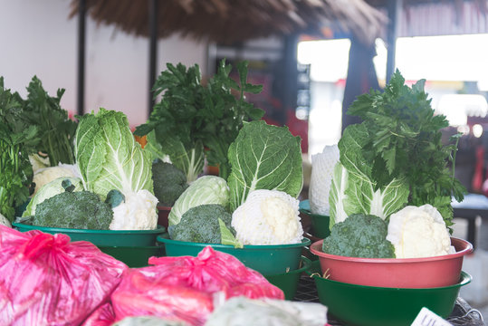 Vegetables bucket at local market
