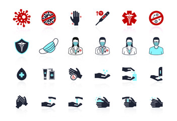 Simple Set of Coronavirus Vector Line Icons.