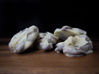 Delicious almond white chocolates