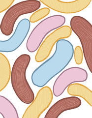 Abstract background in pastel colors. Lines, waves and shapes on the background. Suitable for posters, printing, textiles, decor, packaging and the Internet