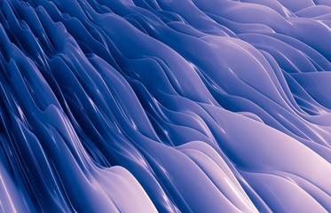 Obraz premium Abstract geometric glossy background, iridescent texture, faceted gem, wave, liquid. 3d render. 