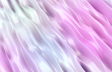 Obraz premium Abstract geometric glossy background, iridescent texture, faceted gem, wave, liquid. 3d render. 