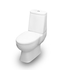 Toilet bowl isolated on white background, This has clipping path.