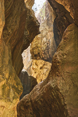 Rock walls in a canyon