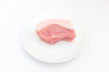 Pork hind leg on white background