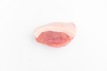 Pork hind leg on white background