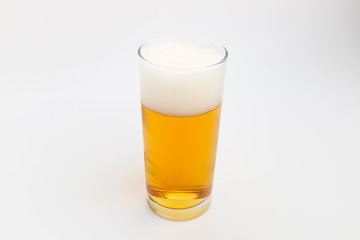 Beer in glass with background