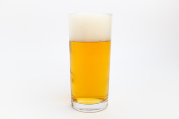 Beer in glass with background