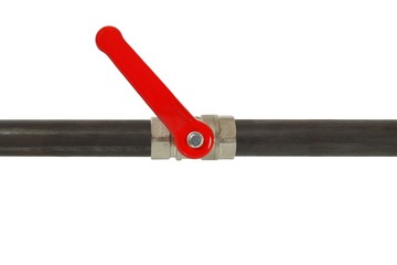 Pipe with half open valve