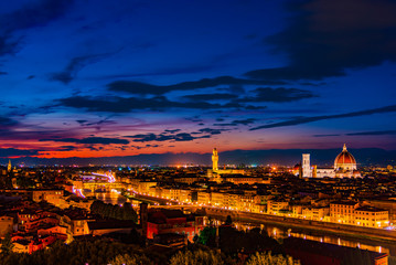 Fototapeta na wymiar Sunset in Florence, panorama