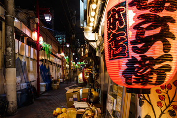 Obraz na płótnie Canvas Strada di notte in Tokyo Giappone