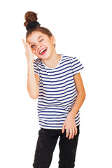 Obraz premium Portrait of a charming brunette little girl