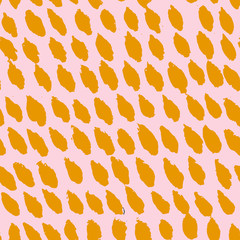 Brush spot seamless pattern. Modern paint stroke texture for wallpaper, fabric. Abstract artistic grungy background. Stamp doodle hand drawn ornament.