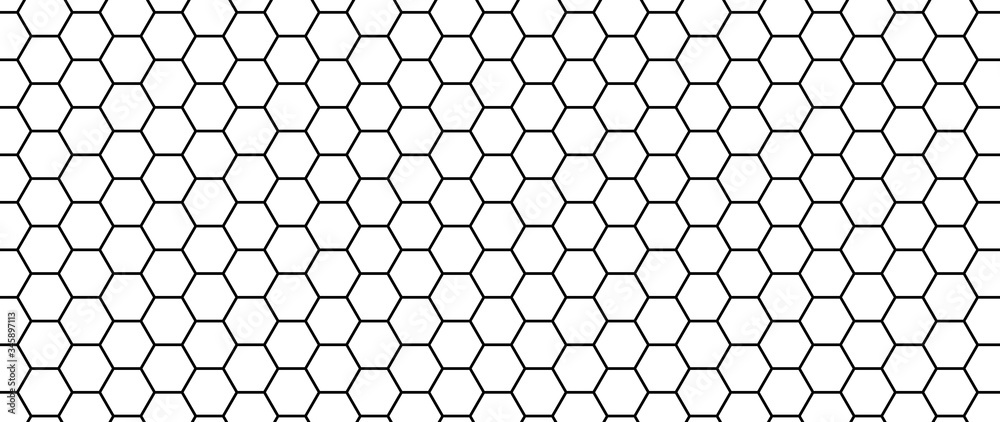 Wall mural hexagon seamless pattern. honeycomb vector texture. futuristic hexagonal simple structure. modern me