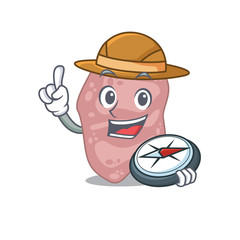 mascot design concept of verrucomicrobia explorer with a compass