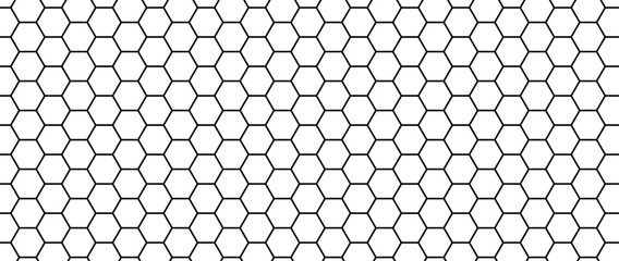 Hexagon seamless pattern. Honeycomb vector texture. Futuristic hexagonal simple structure. Modern mesh for textile. Honey grate