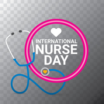 vector international nurse day vector label with stethoscope on transparent background. vector nurses icon