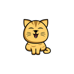 Cat logo icon vector. Cute animal cat design illustration. Simple design on modern logo.