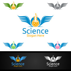 Fly Science and Research Lab Logo for Microbiology, Biotechnology, Chemistry, or Education Design Concept