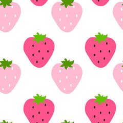 Strawberry fruit pattern with seamless background.Can be used for wallpaper,fabric, web page background, surface textures.
