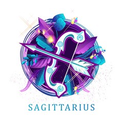 Sagittarius zodiac sign white background