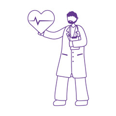 thanks doctors nurses, physician with heartbeat medical help