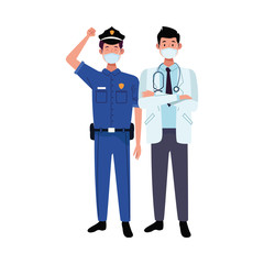 male workers using face masks for covid 19