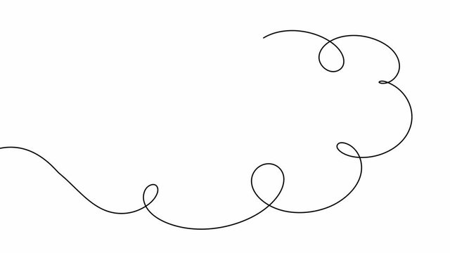 Self-drawing animation continuous drawing one line cloud colloquial.